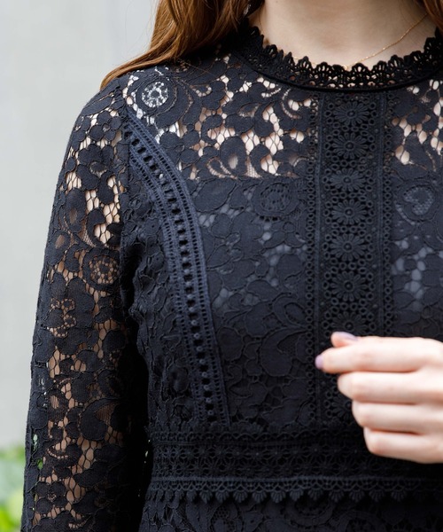 flower（フラワー）の「ジョイフルレースワンピース（ワンピース・レディース・ベージュ/ブルー/ブラック・FREE）」の20枚目の写真