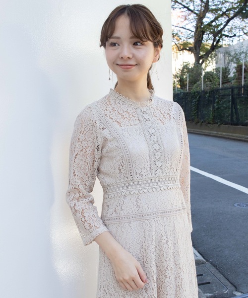 flower（フラワー）の「ジョイフルレースワンピース（ワンピース・レディース・ベージュ/ブルー/ブラック・FREE）」の8枚目の写真