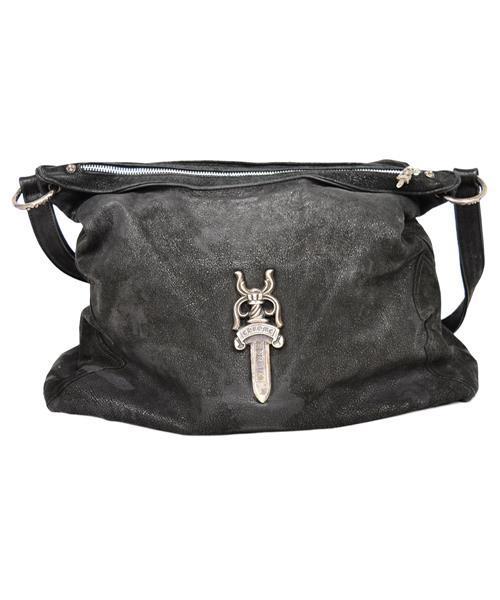 Chrome Hearts ショルダー メールバッグ 【レア】【90s】 Chrome Hearts Shoulder bag Leather & 925 Black × Silver chicken