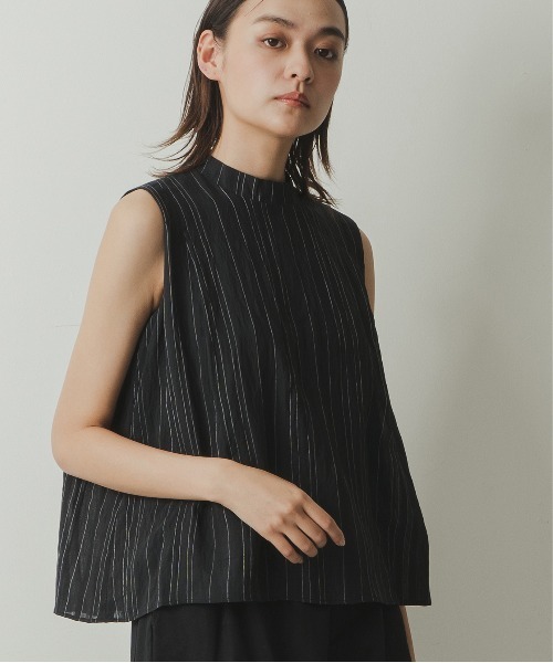 WHYTO.（ホワイト）の「「WHYTO. / ホワイト」シアーデザインノースリーブブラウス（シャツ/ブラウス・レディース・ブラック/グレー/ネイビー・38/36）」の2枚目の写真