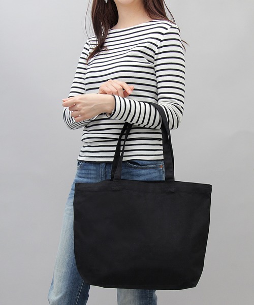 United Athle(ユナイテッドアスレ)の「United Athle / ユナイテッドアスレ / スタンダード キャンバス トートバッグ / キャンバストート(W)(トートバッグ・メンズ・ブラック/ナチュラル・FREE)」の1枚目の写真