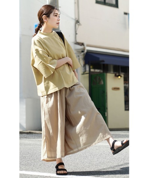 zootie(ズーティー)の「ルーセント インドコットン ガウチョパンツ(その他パンツ・レディース・グリーン/ブルー系その他/マスタード/ラベンダー/オフホワイト/グレー/ネイビー/ブラック/イエロー系その他/レッド/ブルー/黄土色系/ダークブラック/ホワイト/ベージュ・フリー)」の21枚目の写真