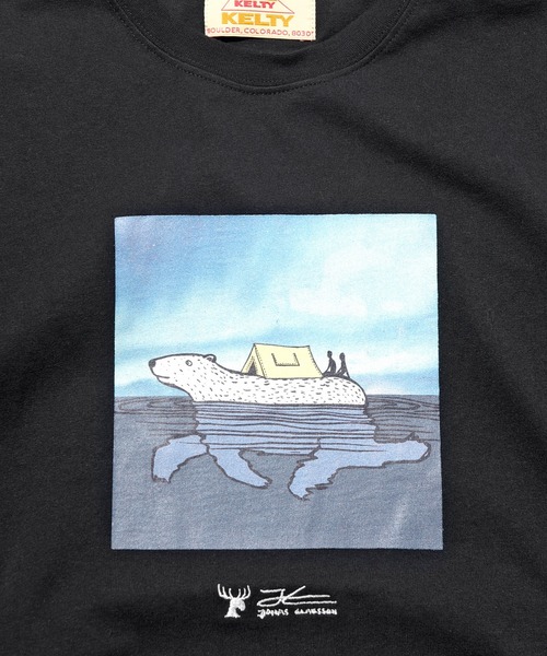 KELTY(ケルティ)の「KELTY TEE MOUNTAIN HOME, GLOBAL ROAMING(ケルティ Tシャツ)(Tシャツ/カットソー・レディース・ホワイト/ブラック/ホワイト系その他/ブラック系その他・S/M/L/XS)」の6枚目の写真