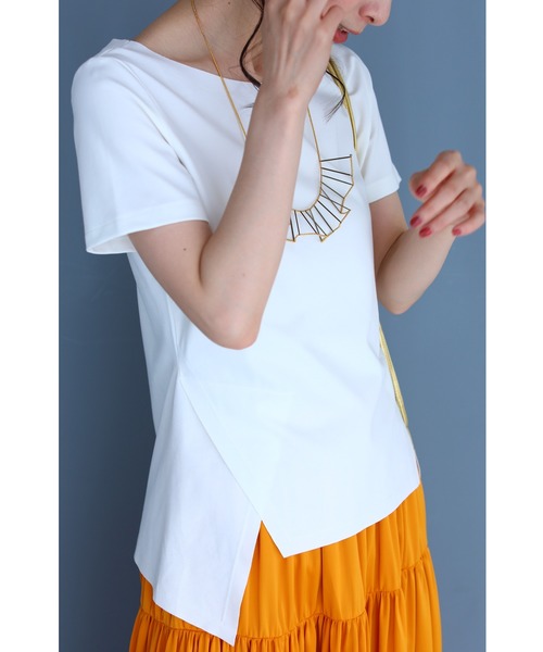 cawaii(カワイイ)の「くびれ魅せデザイン。裾カッティングTシャツトップス(Tシャツ/カットソー・レディース・ホワイト/ブラック・3XL/M/L/XL/XXL)」の6枚目の写真