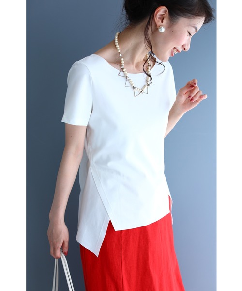 cawaii(カワイイ)の「くびれ魅せデザイン。裾カッティングTシャツトップス(Tシャツ/カットソー・レディース・ホワイト/ブラック・3XL/M/L/XL/XXL)」の7枚目の写真