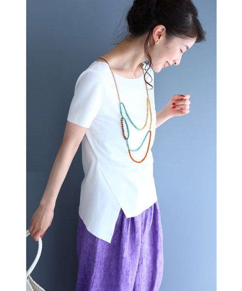 cawaii(カワイイ)の「くびれ魅せデザイン。裾カッティングTシャツトップス(Tシャツ/カットソー・レディース・ホワイト/ブラック・3XL/M/L/XL/XXL)」の8枚目の写真