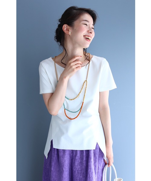 cawaii(カワイイ)の「くびれ魅せデザイン。裾カッティングTシャツトップス(Tシャツ/カットソー・レディース・ホワイト/ブラック・3XL/M/L/XL/XXL)」の17枚目の写真