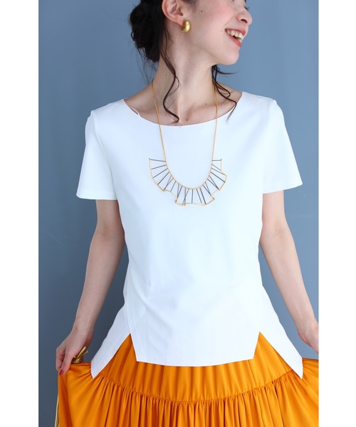 cawaii(カワイイ)の「くびれ魅せデザイン。裾カッティングTシャツトップス(Tシャツ/カットソー・レディース・ホワイト/ブラック・3XL/M/L/XL/XXL)」の4枚目の写真