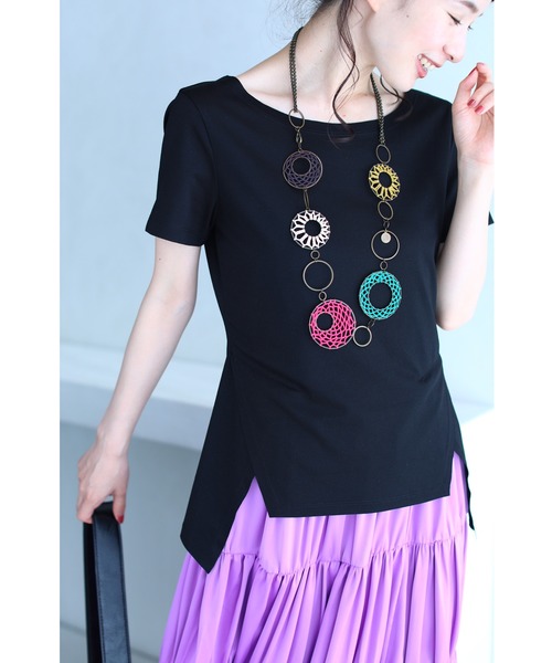 cawaii(カワイイ)の「くびれ魅せデザイン。裾カッティングTシャツトップス(Tシャツ/カットソー・レディース・ホワイト/ブラック・3XL/M/L/XL/XXL)」の12枚目の写真