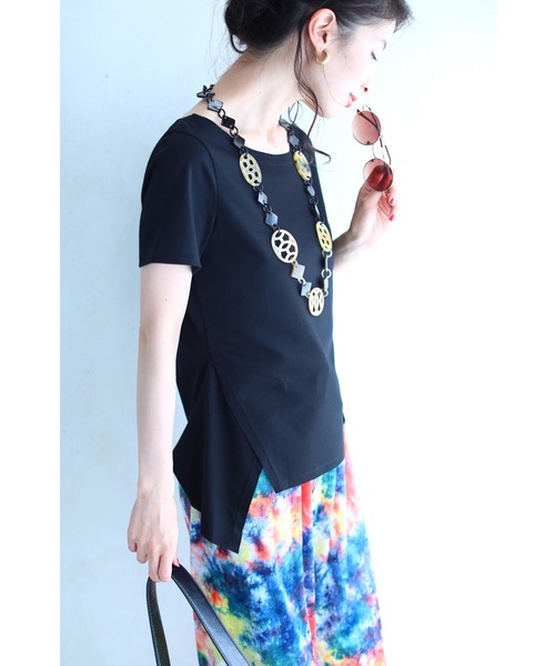 cawaii(カワイイ)の「くびれ魅せデザイン。裾カッティングTシャツトップス(Tシャツ/カットソー・レディース・ホワイト/ブラック・3XL/M/L/XL/XXL)」の14枚目の写真