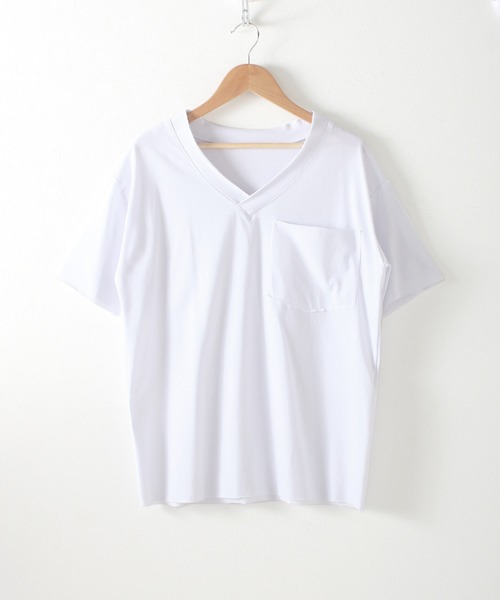 Grandeir（グランディール）の「胸ポケット付き 半袖 カットソー（Tシャツ/カットソー・レディース・ホワイト/ブラック/グレー・M/L）」の17枚目の写真