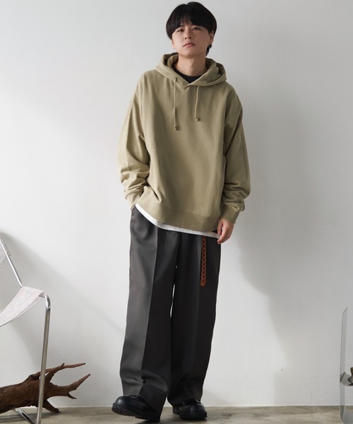 WYM LIDNM（ウィム バイ リドム）の「HEAVY WEIGHT WIDE PARKA（パーカー・メンズ・ブラウン/オレンジ/ライトグリーン/ブルー系その他/パープル系その他/ベージュ/ライトベージュ/ブルー系その他3/ブルー系その他2/ライトグレー/キャメル/チャコールグレー/オリーブ/ダークグレー/グリーン系/ブルーグリーン/サンドベージュ/グレー系・S/M/L）」の19枚目の写真