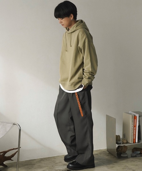 WYM LIDNM（ウィム バイ リドム）の「HEAVY WEIGHT WIDE PARKA（パーカー・メンズ・ブラウン/オレンジ/ライトグリーン/ブルー系その他/パープル系その他/ベージュ/ライトベージュ/ブルー系その他3/ブルー系その他2/ライトグレー/キャメル/チャコールグレー/オリーブ/ダークグレー/グリーン系/ブルーグリーン/サンドベージュ/グレー系・S/M/L）」の21枚目の写真