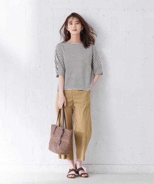 J.PRESS(ジェイプレス)の「【洗える】コットンナイロンシルキーローン ワイドパンツ(その他パンツ・レディース・ブラック系/グレー系/黄土色系/カーキ系・T13/T15/T17)」の12枚目の写真