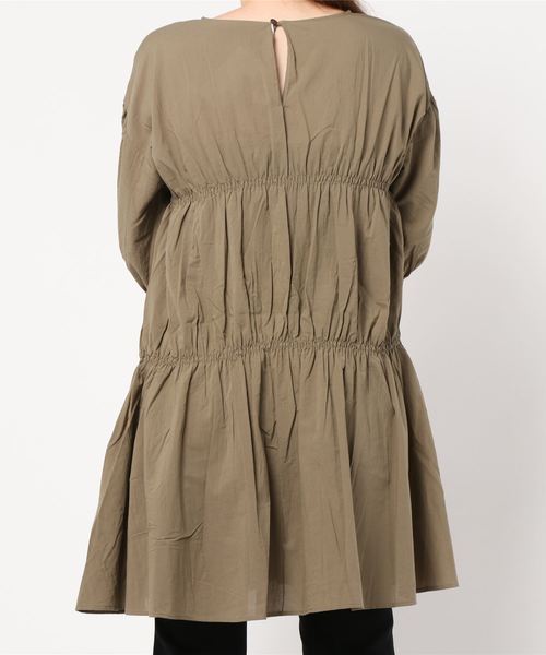 LOWRYS FARM（ローリーズファーム）の「ティアードチュニックＳＳ　893814（シャツ/ブラウス・レディース・オフホワイト/ブラック/カーキ・FREE）」の5枚目の写真