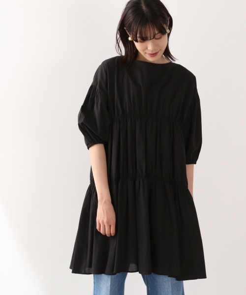 LOWRYS FARM（ローリーズファーム）の「ティアードチュニックＳＳ　893814（シャツ/ブラウス・レディース・オフホワイト/ブラック/カーキ・FREE）」の3枚目の写真