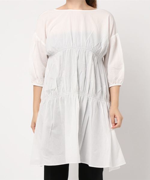 LOWRYS FARM（ローリーズファーム）の「ティアードチュニックＳＳ　893814（シャツ/ブラウス・レディース・オフホワイト/ブラック/カーキ・FREE）」の19枚目の写真