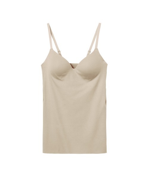 GUNZE（グンゼ）の「KIREILABO/キレイラボ バストラインを美しくキープ ブラキャミソール オーガニックコットン（インナーウェア/肌着・レディース・ブラック/グレー/ブルー/グリーン/ホワイト系その他/スモークピンク/ライトブルー/レンガ/インディゴブルー/ピンク/モカ/マスタード/ブルー系その他/オレンジ/グリーン系その他/ブルー系その他2/ネイビー/ライトブラウン/グリーン系その他2/サーモンピンク・MEDIUM/LARGE/X-LARGE）」の2枚目の写真