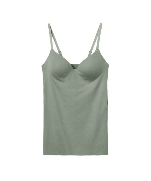 GUNZE（グンゼ）の「KIREILABO/キレイラボ バストラインを美しくキープ ブラキャミソール オーガニックコットン（インナーウェア/肌着・レディース・ブラック/グレー/ブルー/グリーン/ホワイト系その他/スモークピンク/ライトブルー/レンガ/インディゴブルー/ピンク/モカ/マスタード/ブルー系その他/オレンジ/グリーン系その他/ブルー系その他2/ネイビー/ライトブラウン/グリーン系その他2/サーモンピンク・MEDIUM/LARGE/X-LARGE）」の6枚目の写真