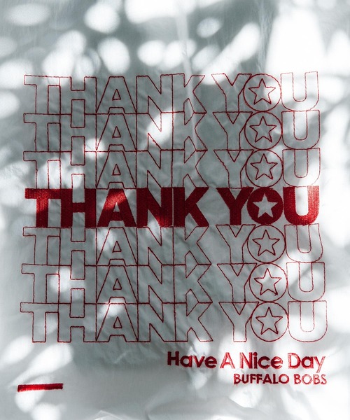 Buffalo Bobs(バッファローボブズ)の「ECO BAG-THANK YOU(L)エコバッグ-サンキュー エルサイズ(エコバッグ/サブバッグ・メンズ・レッド/グリーン/パープル/イエロー/ブルー/ピンク/ホワイト/ブラック・LARGE)」の11枚目の写真