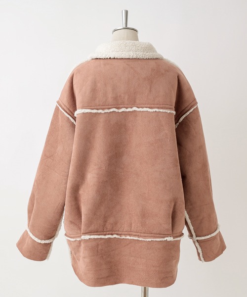 セール】ムートンリバーシブルボアジャケット（ムートンコート）｜one