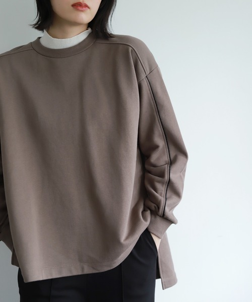 PAGEBOY(ページボーイ)の「モードラインウラケプルオーバー(Tシャツ/カットソー・レディース・ブラック/オフホワイト/モカ・FREE)」の12枚目の写真