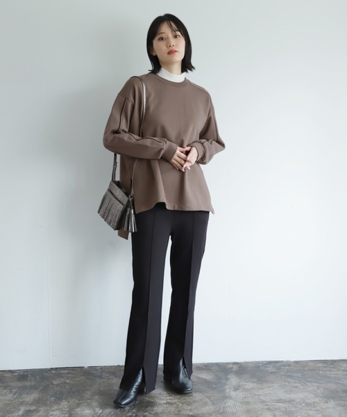 PAGEBOY(ページボーイ)の「モードラインウラケプルオーバー(Tシャツ/カットソー・レディース・ブラック/オフホワイト/モカ・FREE)」の21枚目の写真