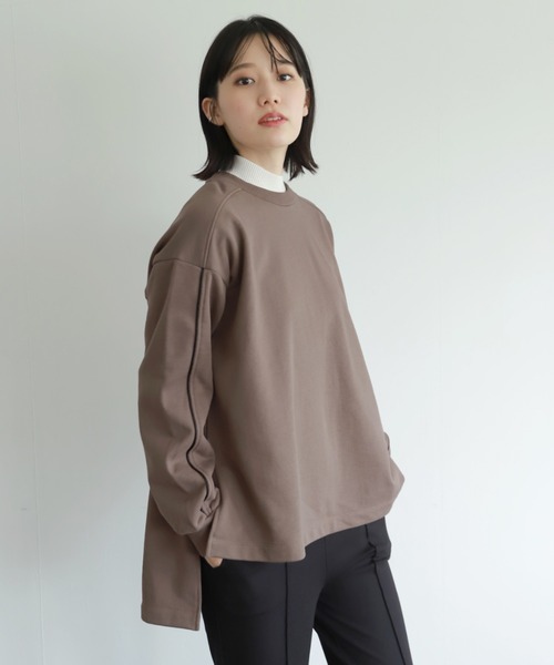 PAGEBOY(ページボーイ)の「モードラインウラケプルオーバー(Tシャツ/カットソー・レディース・ブラック/オフホワイト/モカ・FREE)」の5枚目の写真