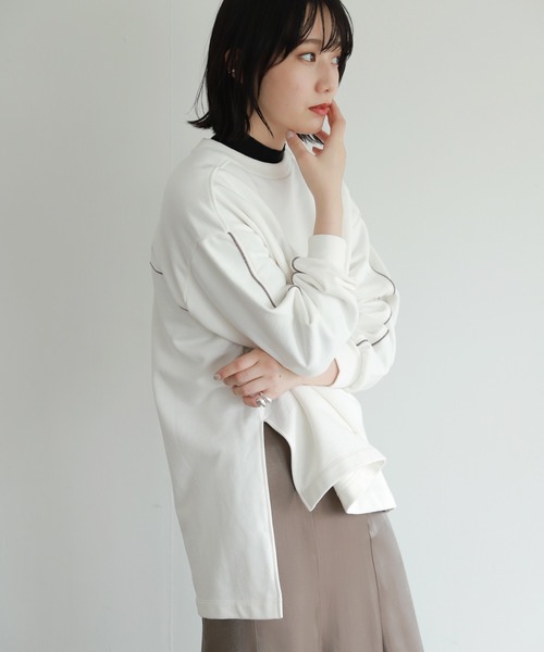 PAGEBOY(ページボーイ)の「モードラインウラケプルオーバー(Tシャツ/カットソー・レディース・ブラック/オフホワイト/モカ・FREE)」の17枚目の写真