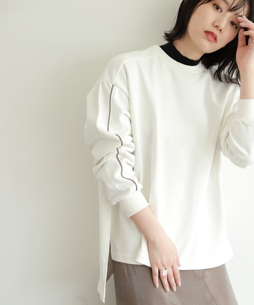 PAGEBOY(ページボーイ)の「モードラインウラケプルオーバー(Tシャツ/カットソー・レディース・ブラック/オフホワイト/モカ・FREE)」の14枚目の写真