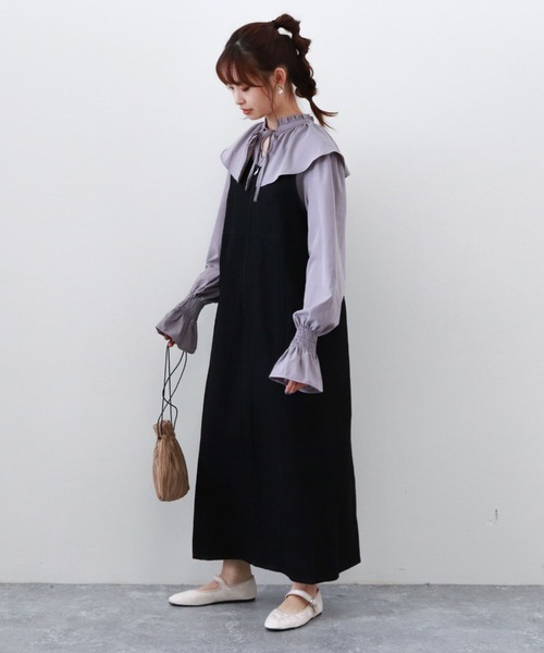 archives（アルシーヴ）の「フロントＺＩＰデニムジャンパースカート（ジャンパースカート・レディース・アイボリー/ブラック/ブルー・MEDIUM）」の2枚目の写真