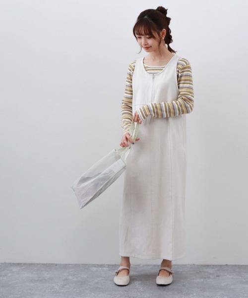 archives（アルシーヴ）の「フロントＺＩＰデニムジャンパースカート（ジャンパースカート・レディース・アイボリー/ブラック/ブルー・MEDIUM）」の5枚目の写真