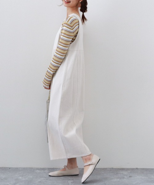 archives（アルシーヴ）の「フロントＺＩＰデニムジャンパースカート（ジャンパースカート・レディース・アイボリー/ブラック/ブルー・MEDIUM）」の6枚目の写真