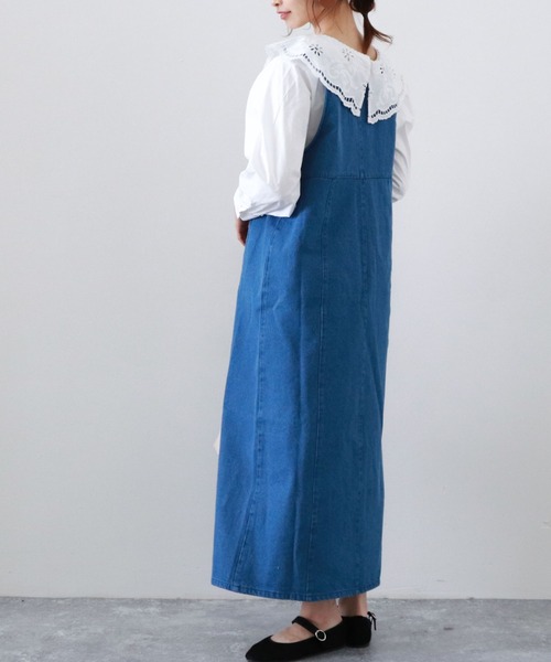 archives（アルシーヴ）の「フロントＺＩＰデニムジャンパースカート（ジャンパースカート・レディース・アイボリー/ブラック/ブルー・MEDIUM）」の9枚目の写真