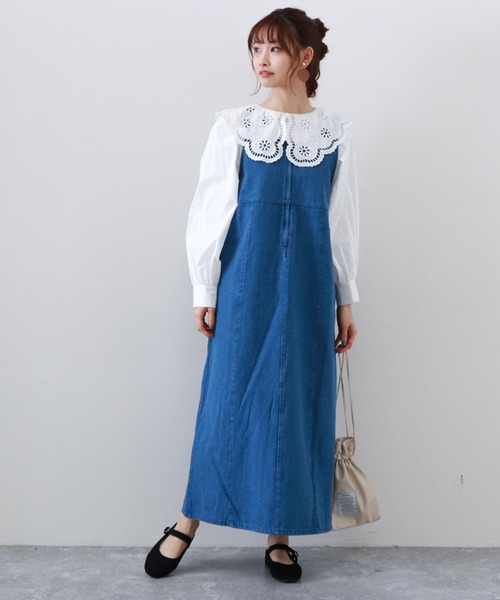 archives（アルシーヴ）の「フロントＺＩＰデニムジャンパースカート（ジャンパースカート・レディース・アイボリー/ブラック/ブルー・MEDIUM）」の8枚目の写真