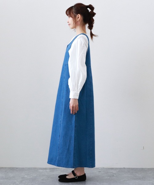 archives（アルシーヴ）の「フロントＺＩＰデニムジャンパースカート（ジャンパースカート・レディース・アイボリー/ブラック/ブルー・MEDIUM）」の14枚目の写真