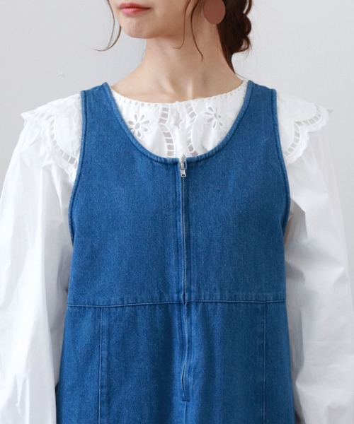 archives（アルシーヴ）の「フロントＺＩＰデニムジャンパースカート（ジャンパースカート・レディース・アイボリー/ブラック/ブルー・MEDIUM）」の16枚目の写真