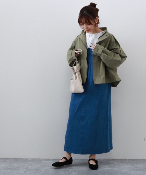 archives（アルシーヴ）の「フロントＺＩＰデニムジャンパースカート（ジャンパースカート・レディース・アイボリー/ブラック/ブルー・MEDIUM）」の10枚目の写真