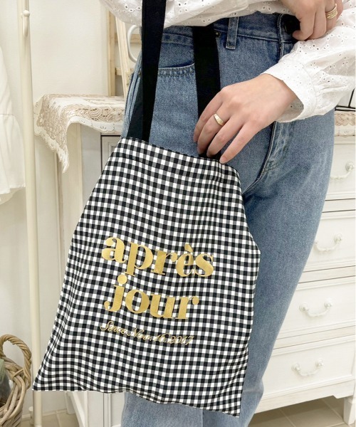 apres jour（アプレジュール）の「ギンガムトートバッグ【ZOZOTOWN限定アイテム】【1AP】（トートバッグ・レディース・ダークブラウン/ブラック・フリー）」の3枚目の写真