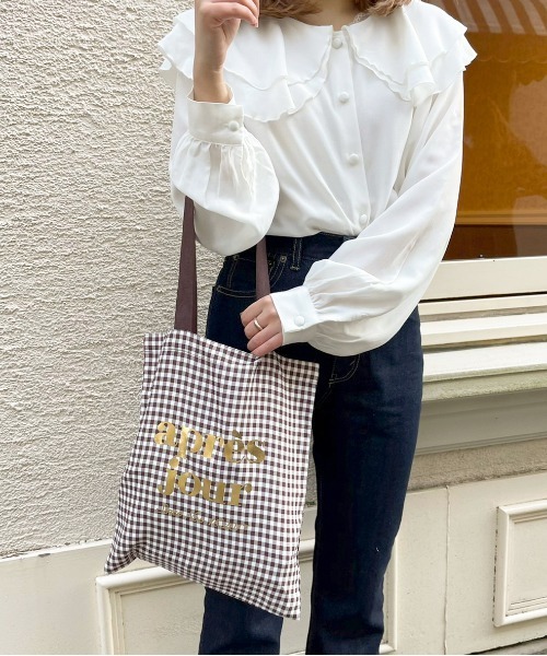 apres jour（アプレジュール）の「ギンガムトートバッグ【ZOZOTOWN限定アイテム】【1AP】（トートバッグ・レディース・ダークブラウン/ブラック・フリー）」の10枚目の写真