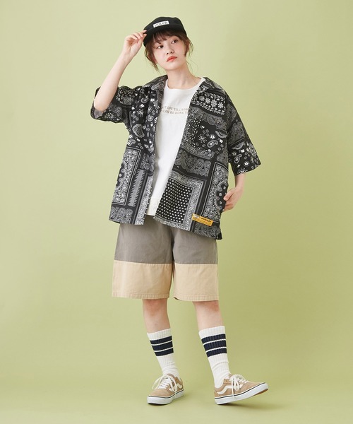 CUBE SUGAR（キューブシュガー）の「OE天竺 裾ドロストＴシャツ（Tシャツ/カットソー・レディース・ホワイト/ネイビー/カーキ/オレンジ/マルチ・M）」の22枚目の写真