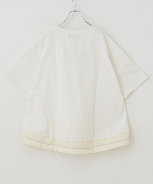 CUBE SUGAR（キューブシュガー）の「OE天竺 裾ドロストＴシャツ（Tシャツ/カットソー・レディース・ホワイト/ネイビー/カーキ/オレンジ/マルチ・M）」の21枚目の写真