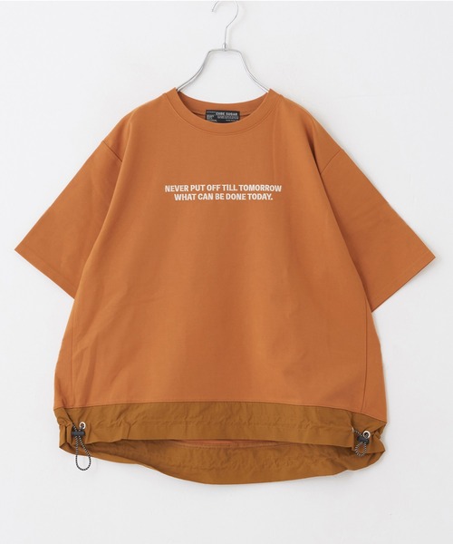 CUBE SUGAR（キューブシュガー）の「OE天竺 裾ドロストＴシャツ（Tシャツ/カットソー・レディース・ホワイト/ネイビー/カーキ/オレンジ/マルチ・M）」の17枚目の写真