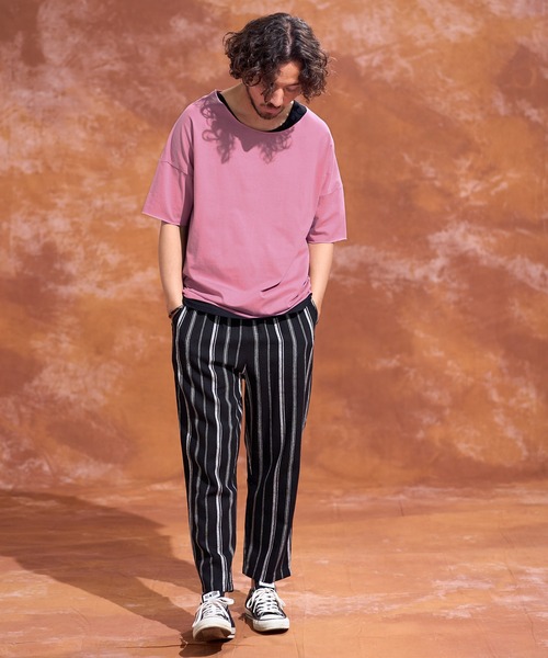 Jih Nunc(ジーヌンク)の「mt7105-ルーズネックカットソー(Tシャツ/カットソー・メンズ・ホワイト/ピンク/ブラック/ベージュ・S/L/M)」の14枚目の写真