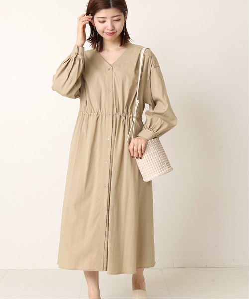 セール ワンピース ドレス 2way Vネック袖ボリュームワンピース ワンピース Simplicite シンプリシテェ のファッション