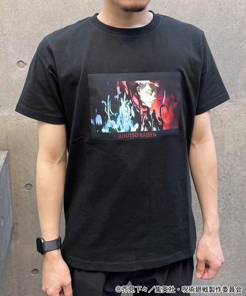 呪術廻戦（ジュジュツカイセン）の「呪術廻戦場面写虎杖メンズTシャツ（Tシャツ/カットソー・メンズ・ホワイト/ブラック・LL/S/M/L）」の2枚目の写真