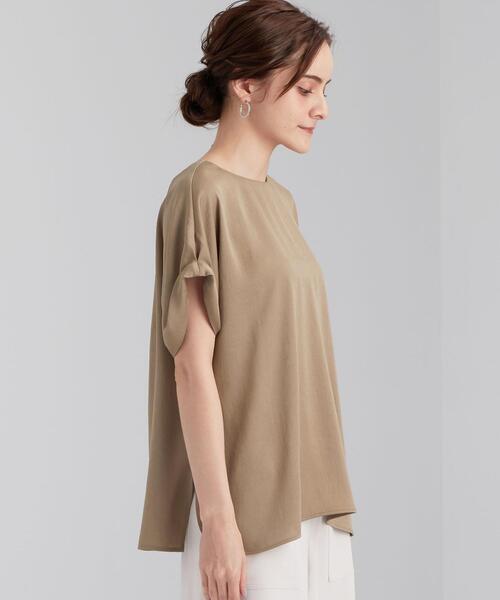 green label relaxing（グリーンレーベルリラクシング）の「FFC ハンマーサテン T ブラウス（シャツ/ブラウス・レディース・ライトブルー/オリーブ/ナチュラル・FREE）」の12枚目の写真