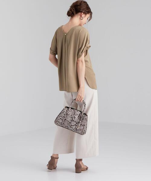 green label relaxing（グリーンレーベルリラクシング）の「FFC ハンマーサテン T ブラウス（シャツ/ブラウス・レディース・ライトブルー/オリーブ/ナチュラル・FREE）」の7枚目の写真