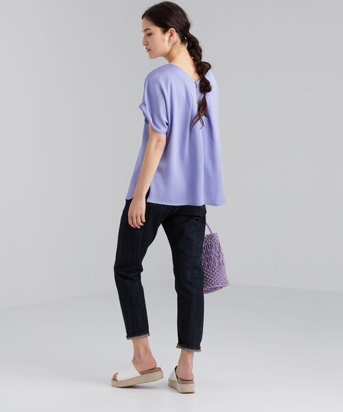 green label relaxing（グリーンレーベルリラクシング）の「FFC ハンマーサテン T ブラウス（シャツ/ブラウス・レディース・ライトブルー/オリーブ/ナチュラル・FREE）」の20枚目の写真