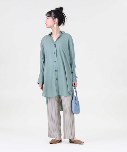 RAG MACHINE（ラグマシーン）の「【RAG MACHINE】シャツワンピース（シャツワンピース・レディース・グリーン/オフホワイト/ベージュ・L/M）」の17枚目の写真